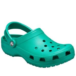 Kids green crocs size 4